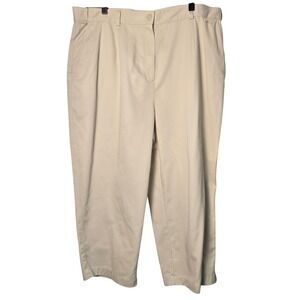 🆕️LL Bean Original Fit Petite Khaki Chino Pants 20P Pleated Straight Leg Cotton